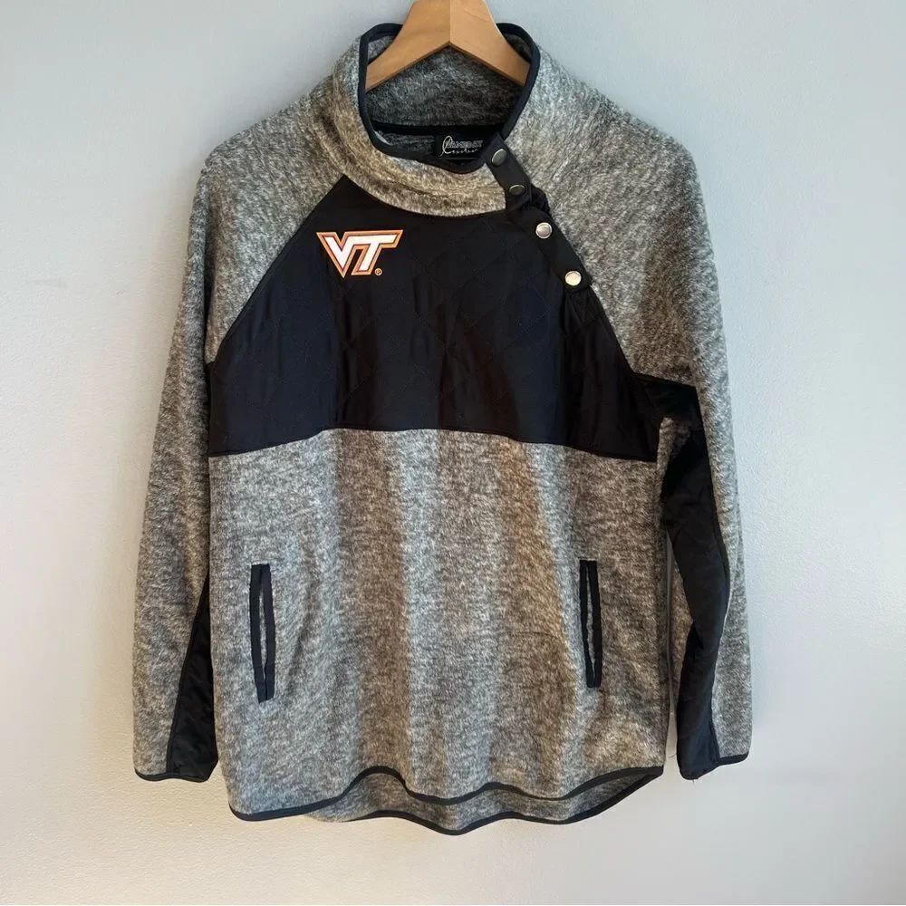 Gameday Couture Women's Virginia Tech Quilted Panel Snap Up Pullover Sweatshirt